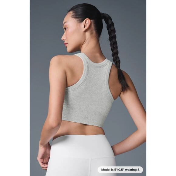 ALO Yoga Tops - Alo Yoga Top Womens XS Seamless Delight High Neck Bra Racerback Yoga Gym Gray